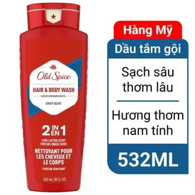 Tắm Gội Old Spice High Endurance Crisp Scent 2in1 532ml – Giải pháp 2in1 tiện lợi, sạch sâu & thơm lâu