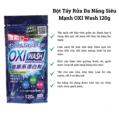 Bột tẩy rửa đa năng siêu mạnh OXI Wash 120g - Nội địa Nhật