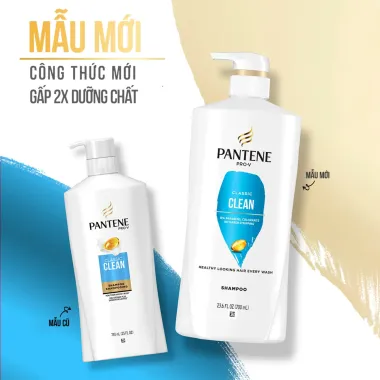 Dầu Gội Pantene Classic Clean 700ml/750ml – Nhập khẩu Mỹ, sạch sâu da đầu