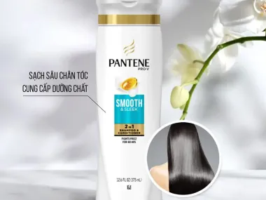 Dầu Gội Pantene Pro-V Smooth & Sleek 375ml/700ml – Dầu gội nhập khẩu Mỹ giúp tóc suôn mượt, óng ả