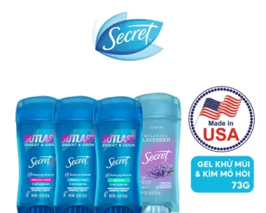 Gel Lăn Khử Mùi Secret Outlast Clear Gel 73g – Nhập khẩu Mỹ, khô thoáng 48h & không vệt trắng