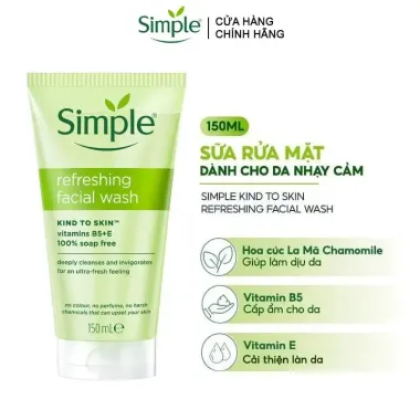 Sữa rửa mặt dịu nhẹ Simple cho da nhạy cảm 150ml