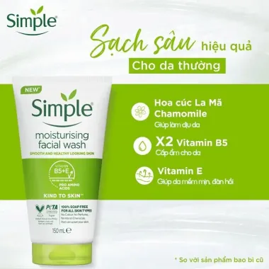 Sữa rửa mặt dưỡng ẩm Simple 150ml