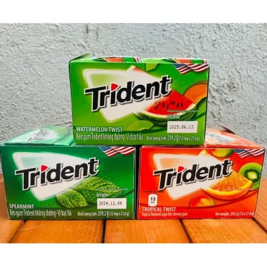 Kẹo gum không đường Trident 12 tép 22g – Giải pháp chăm sóc răng miệng, hơi thở thơm mát tức thì từ Mỹ