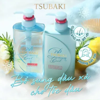 Dầu Gội & Dầu Xả Tsubaki Premium Cool 490ml – Nhập khẩu Nhật Bản, mát lạnh & sạch sâu cho da đầu dầu