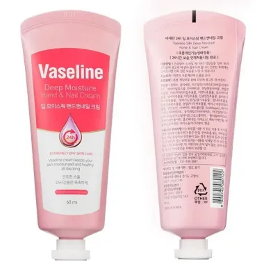 Kem dưỡng da tay và móng Vaseline Deep Moisture Hand & Nail Cream 60ml – Giải pháp dưỡng ẩm tầng sâu, đôi tay mềm mại từ Hàn Quốc