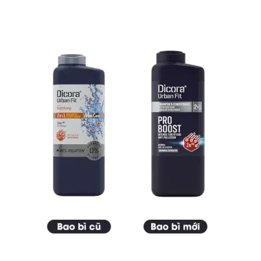 Dầu gội - xả 2in1 Dicora Urban Fit hoạt chất kẽm ngăn ngừa rụng tóc dành cho nam giới 400ml - hàng Tây Ban Nha 