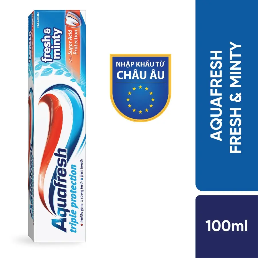 Kem đánh răng Aquafresh Fresh & Minty 100ml – Giải pháp chăm sóc răng miệng toàn diện, hơi thở thơm mát từ Vương Quốc Anh