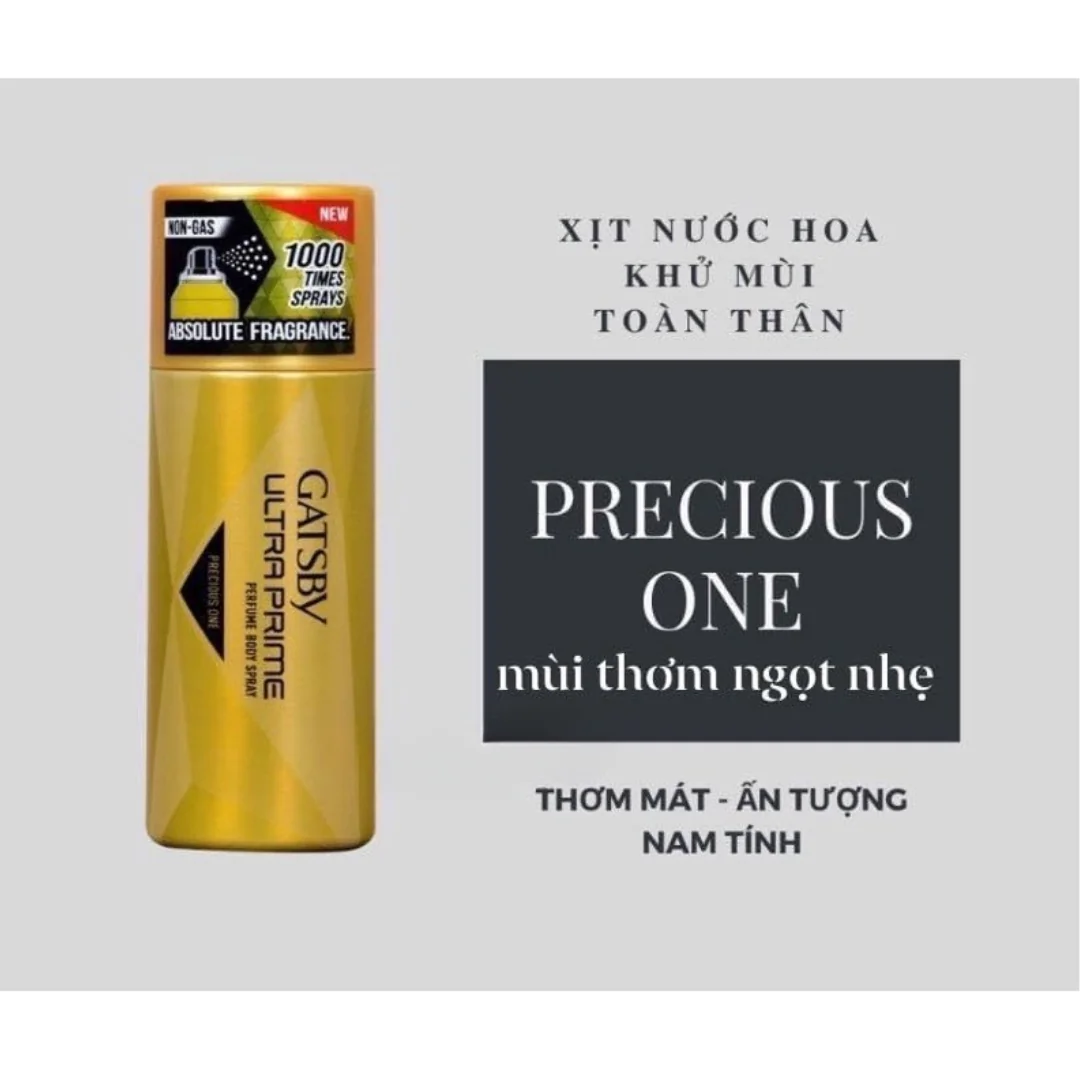 Xịt khử mùi toàn thân Gatsby Urban Perfume Precious One 150ml – Hương gỗ ấm, khử mùi & lưu hương lâu
