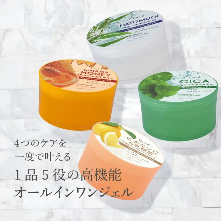 Gel dưỡng ẩm Deve Hatomugi 5 in 1 300g Nhật Bản – Dưỡng da tối giản, cấp ẩm đa năng.