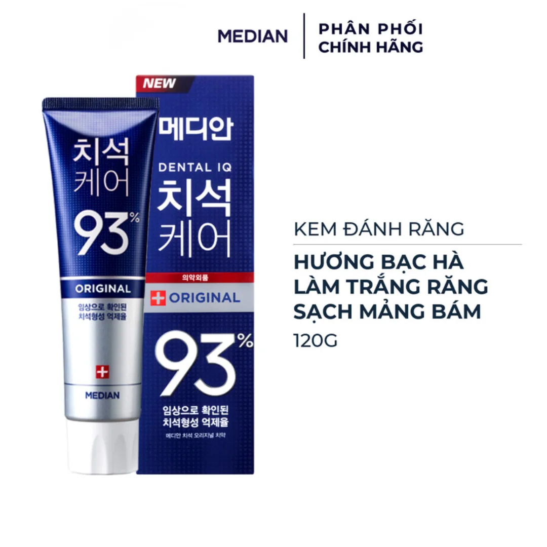 Kem đánh răng Median Dental IQ 93% màu xanh dương – Giải pháp làm sạch sâu, hơi thở thơm mát chuẩn nha khoa từ Hàn Quốc