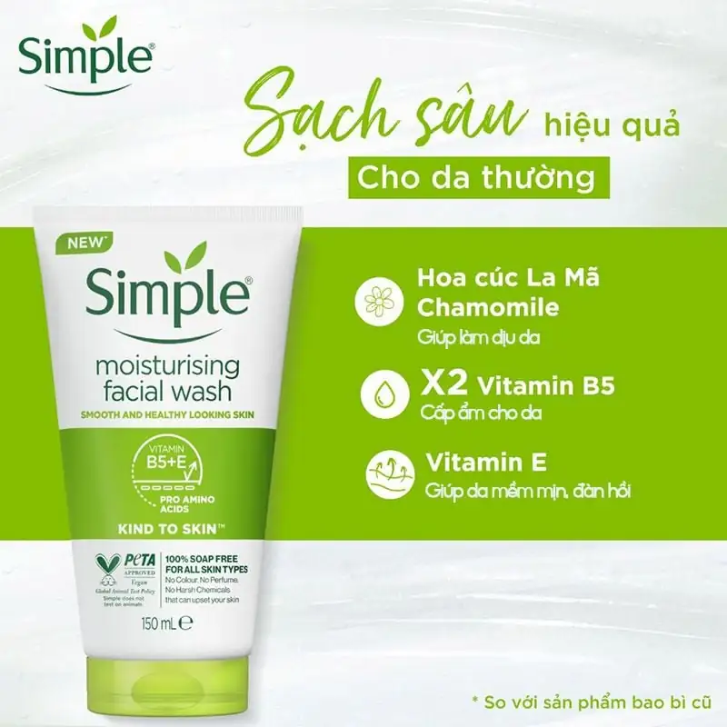 Sữa rửa mặt dưỡng ẩm Simple 150ml