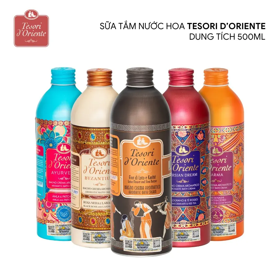 Sữa tắm nước hoa Tesori d’Oriente 500ml – Liệu pháp chăm sóc da tinh tế, hương thơm quý phái từ Ý