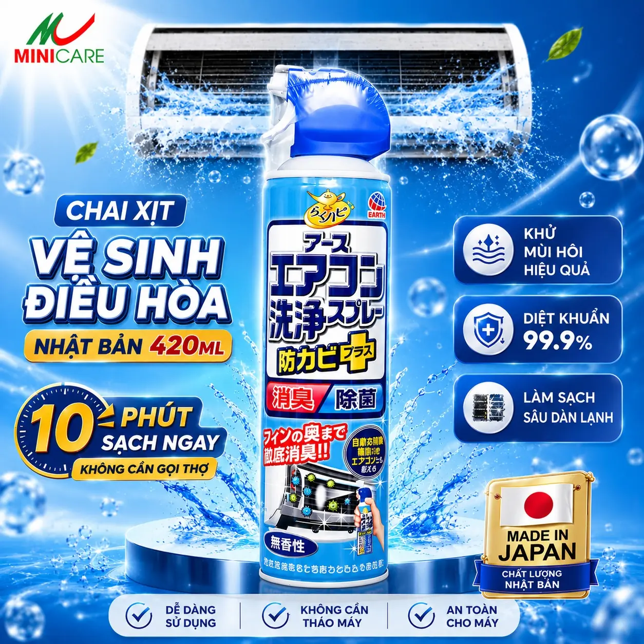 Chai xịt vệ sinh máy điều hòa Nhật Bản 420ml